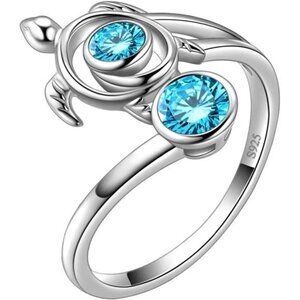 Adjustable Spiral Turtle Ring Aurora Tears Turtle Celtic 925 Sterling Silver